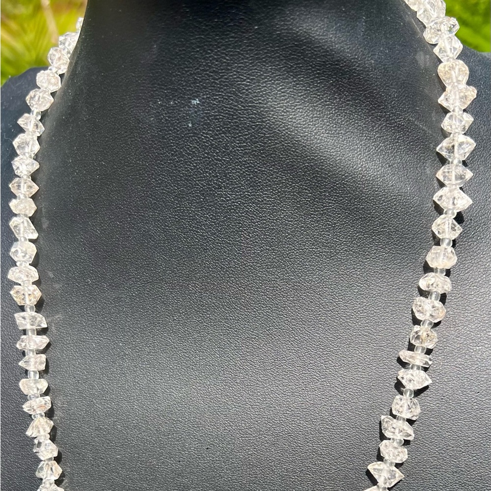 Herkimer Diamonds Large Sterling silver necklace 22 inches 8-11 mm stones.